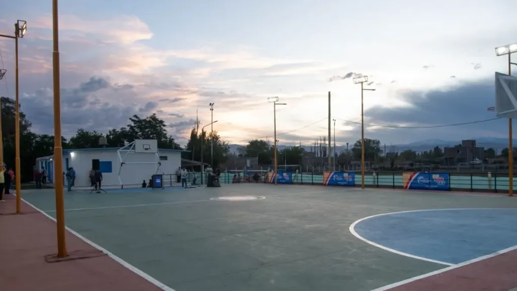 Inauguraron un polideportivo multiuso y entregaron materiales en el Club Nacional