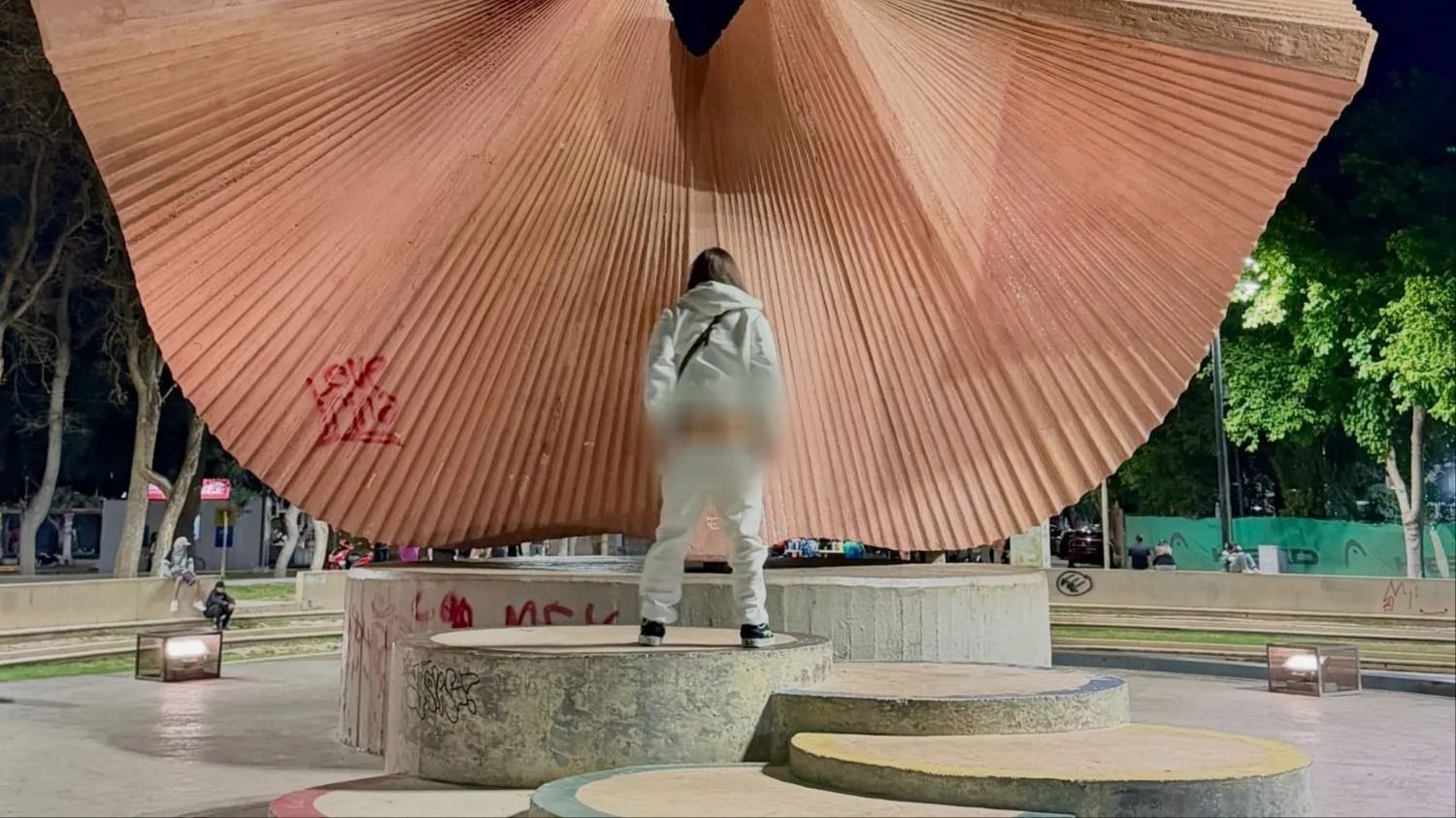 Polémica en redes por el video de una mendocina en el Monumento al Deporte